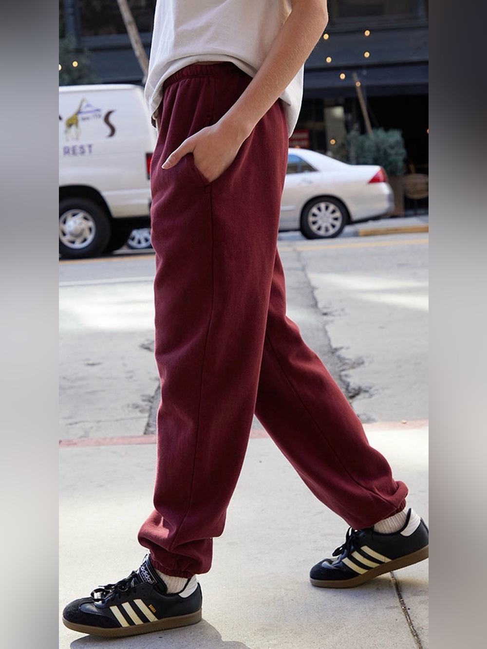 John Galt/Brandy Melville Burgundy Sweatpants One Size (S/M)